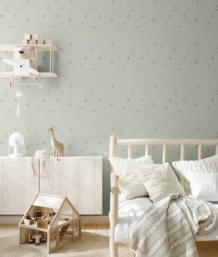 Coloring Sweet little friends Light Green - 1028501-06 - 04719-01 paint Wallpassion